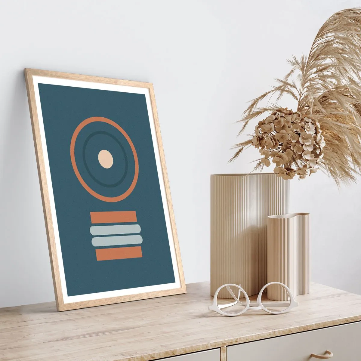 Poster în ramă de stejar deschis - Esența problemei - 50x70 cm