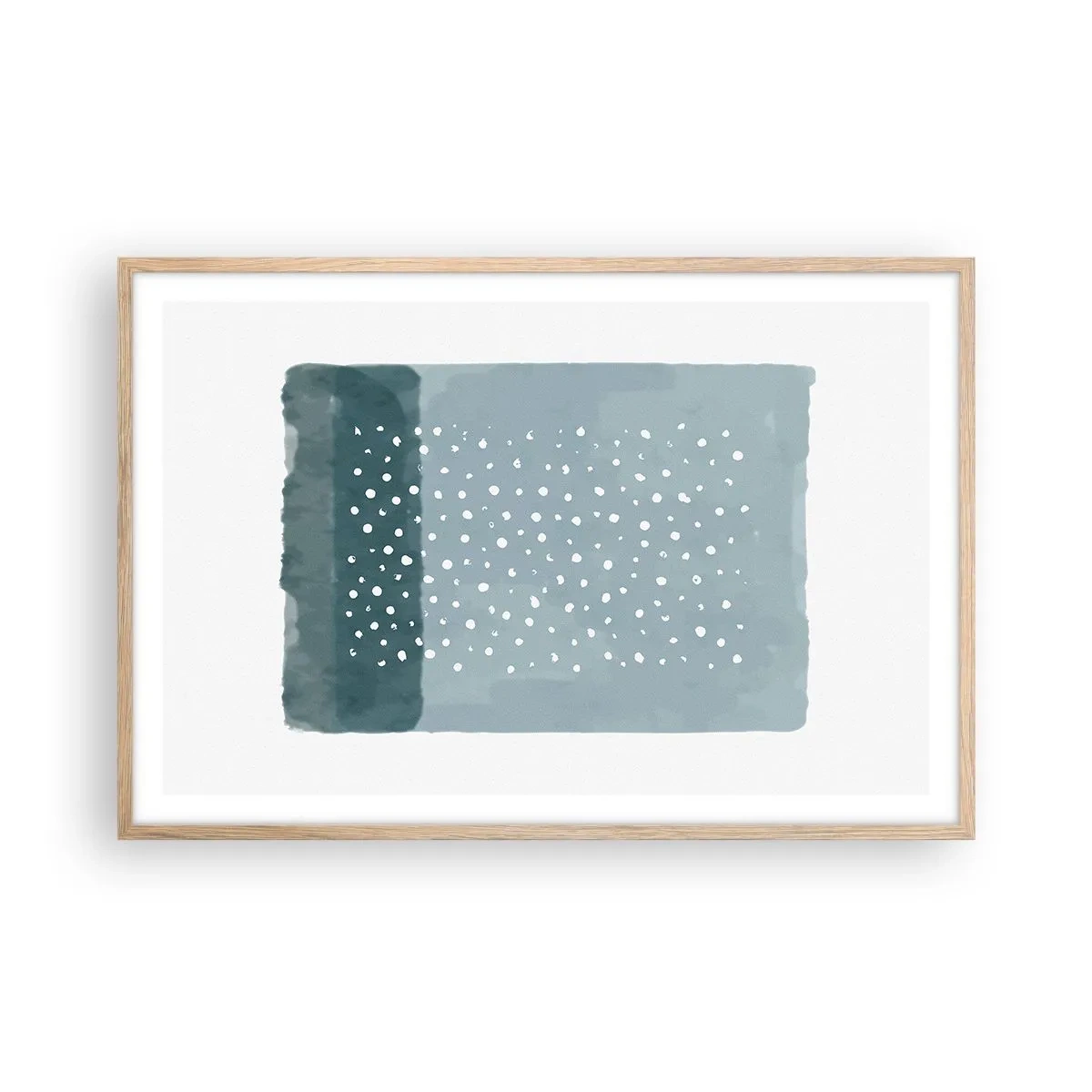 Poster în ramă de stejar deschis - Crescute pe albastru - 91x61 cm