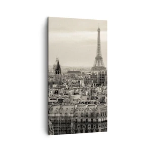 Tablou pe pânză - Deasupra acoperișurilor Parisului - 45x80 cm