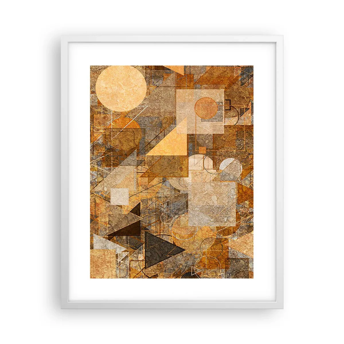 Poster în ramă albă - Studiu cubist de bronz - 40x50 cm