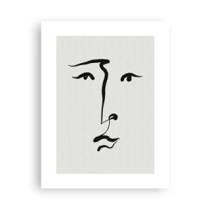 Poster - Portret tras cu o linie - 30x40 cm