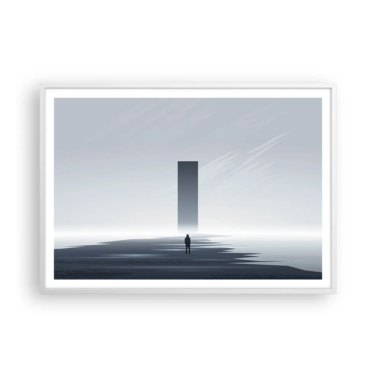 Poster în ramă albă - Oportunitate sau amenințare? - 100x70 cm