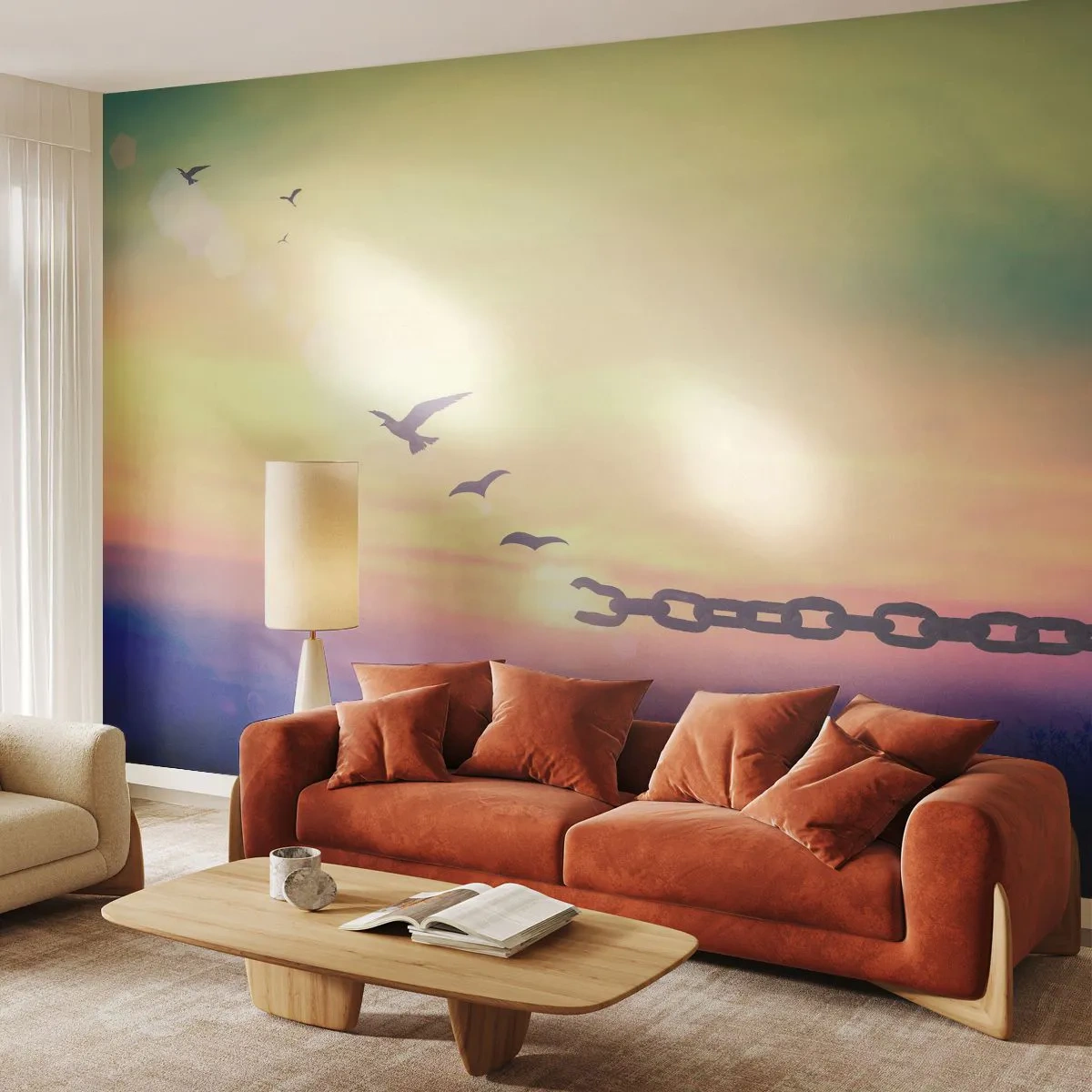 Tapet Standard Eco - Victoria libertății - Abstracția, Păsări, Bucată - 500x350 cm