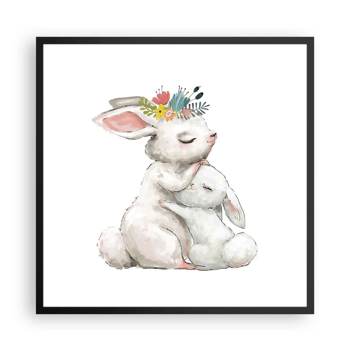 Poster în ramă neagră - Ca la mama - 60x60 cm