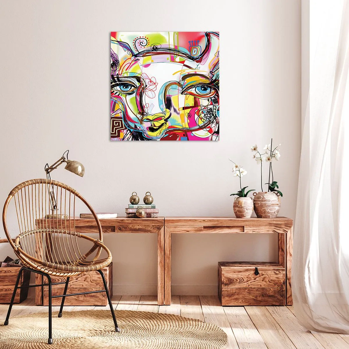 Tablou pe pânză - Bogăția naturii feline - 70x70 cm