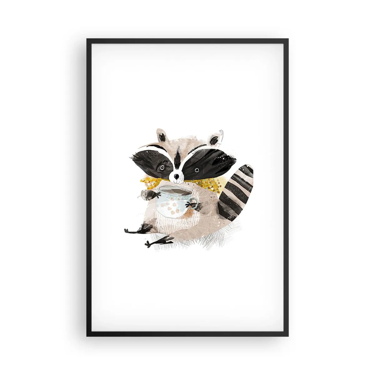 Poster în ramă neagră - Prietenul meu ratonul - 61x91 cm