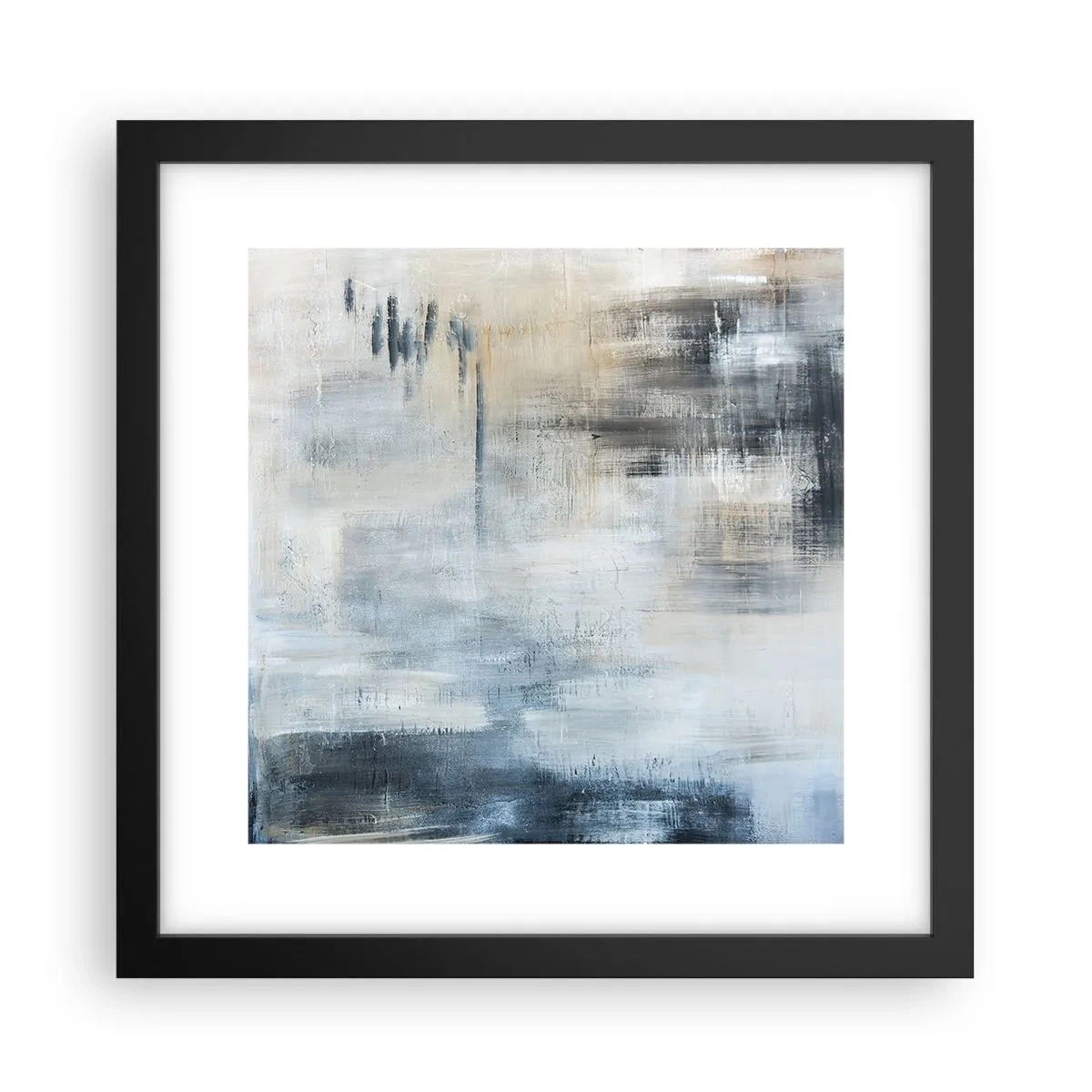 Poster în ramă neagră - În spatele unui voal albastru - 30x30 cm
