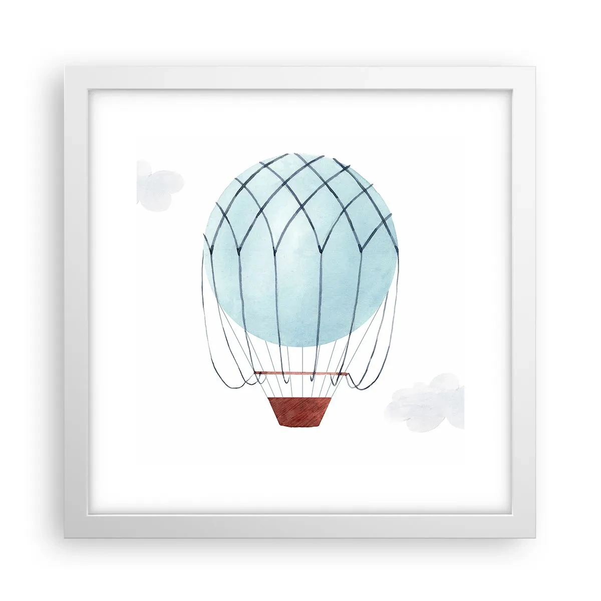 Poster în ramă albă - Complet în nori - 30x30 cm