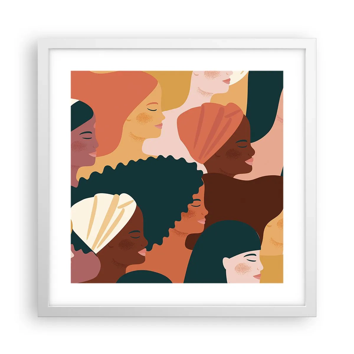 Poster în ramă albă - Numai feminitate - 40x40 cm