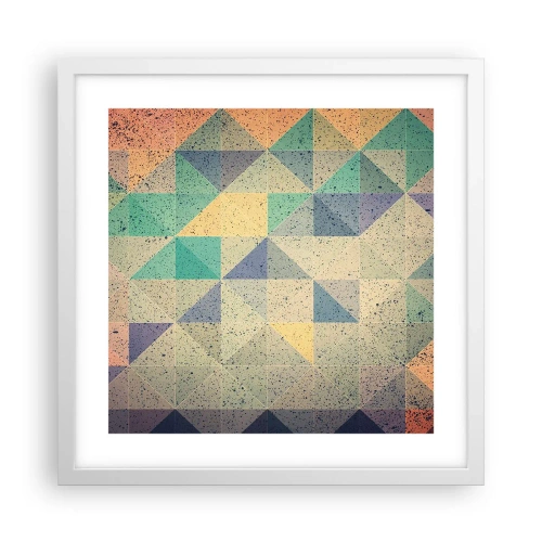 Poster în ramă albă - Republica triunghiurilor - 40x40 cm