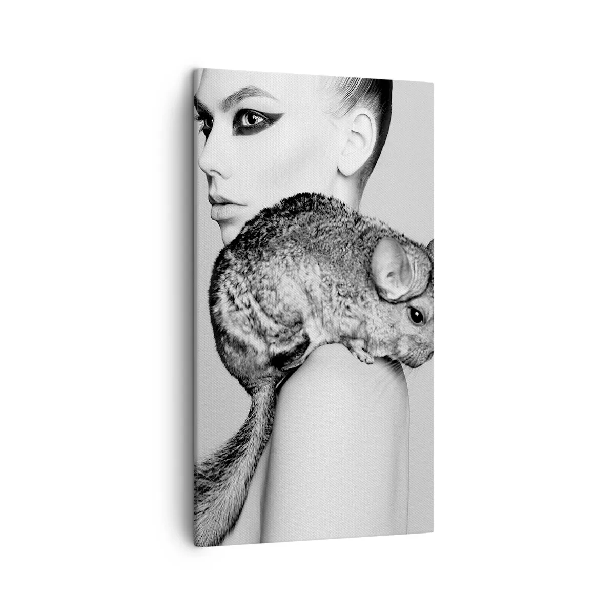 Tablou pe pânză - Dama cu șinșilă - 45x80 cm