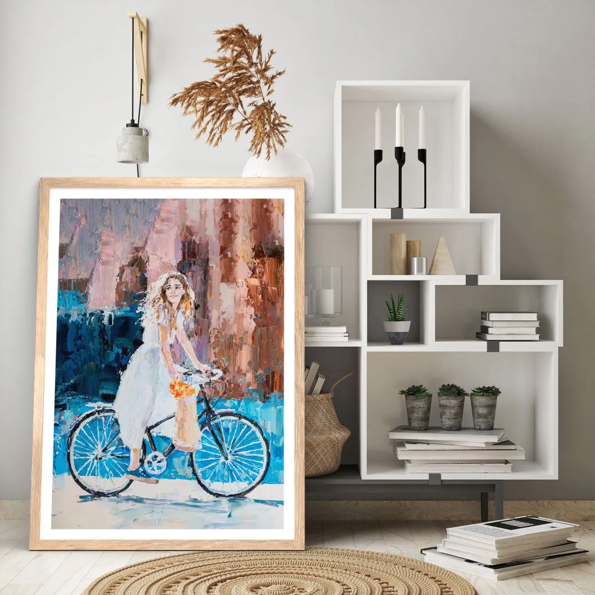 Poster în ramă de stejar deschis - Bucurie de dimineață - 50x70 cm