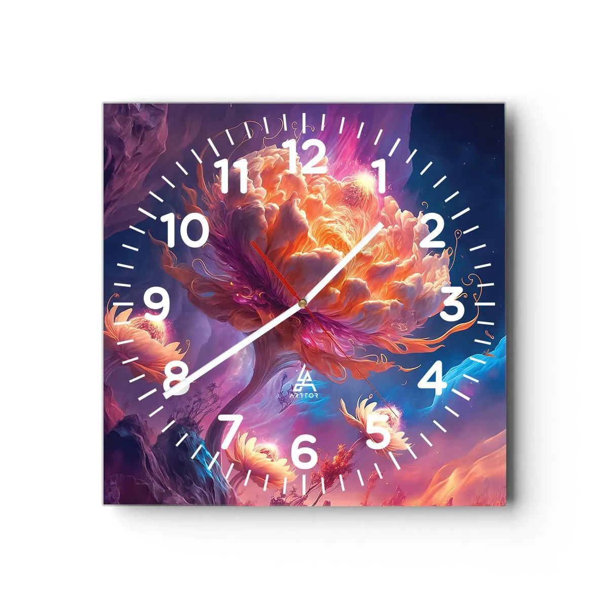 Ceas de perete - Ceas pe sticlă - O altă lume - 30x30 cm