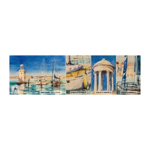 Mostră tapet Premium Sand - Laguna însorită - Port, Peisaj, Far - 100x30 cm