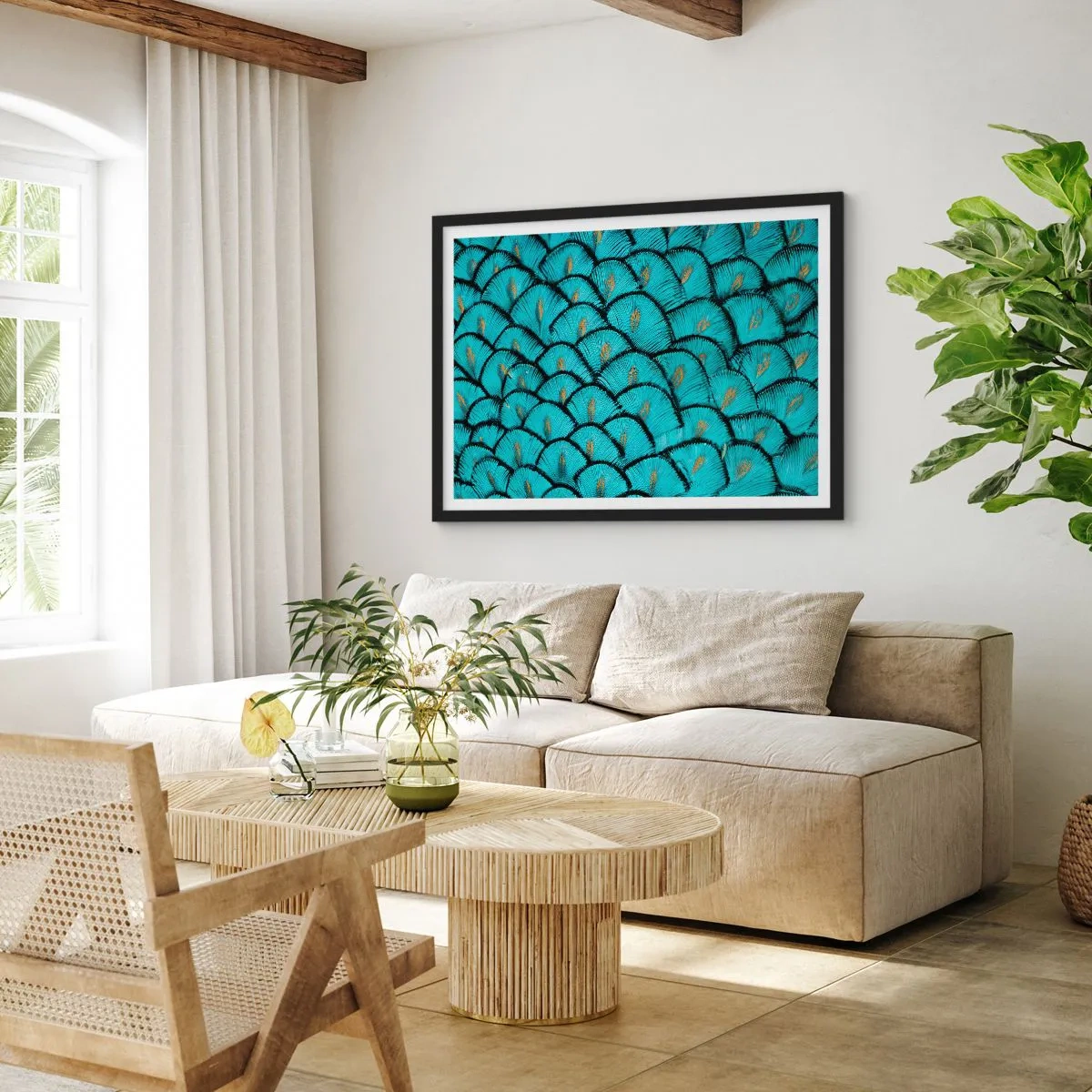 Poster în ramă neagră - Marea gală a penelor - 40x30 cm