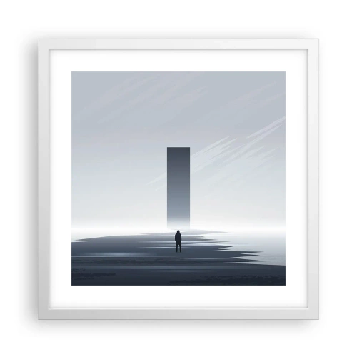 Poster în ramă albă - Oportunitate sau amenințare? - 40x40 cm