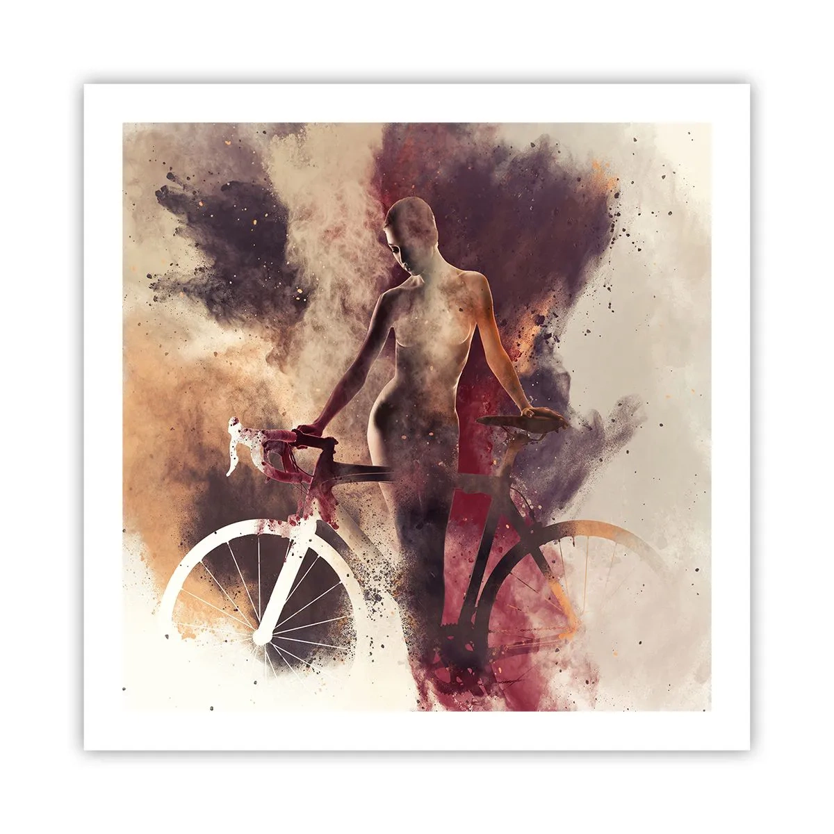 Poster - În forme de marmură sufletul ciclist - 60x60 cm