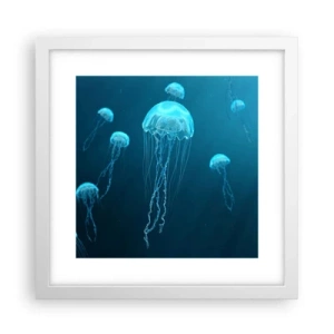 Poster în ramă albă - Dansul oceanic - 30x30 cm