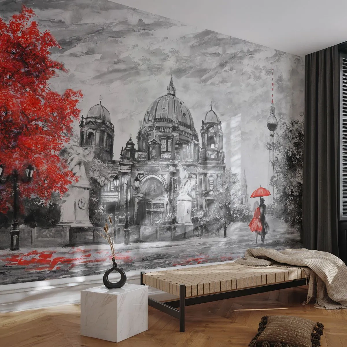 Tapet Standard Eco - Reuniune în Berlin - Oraș, Pictura, Arhitectură - 300x210 cm