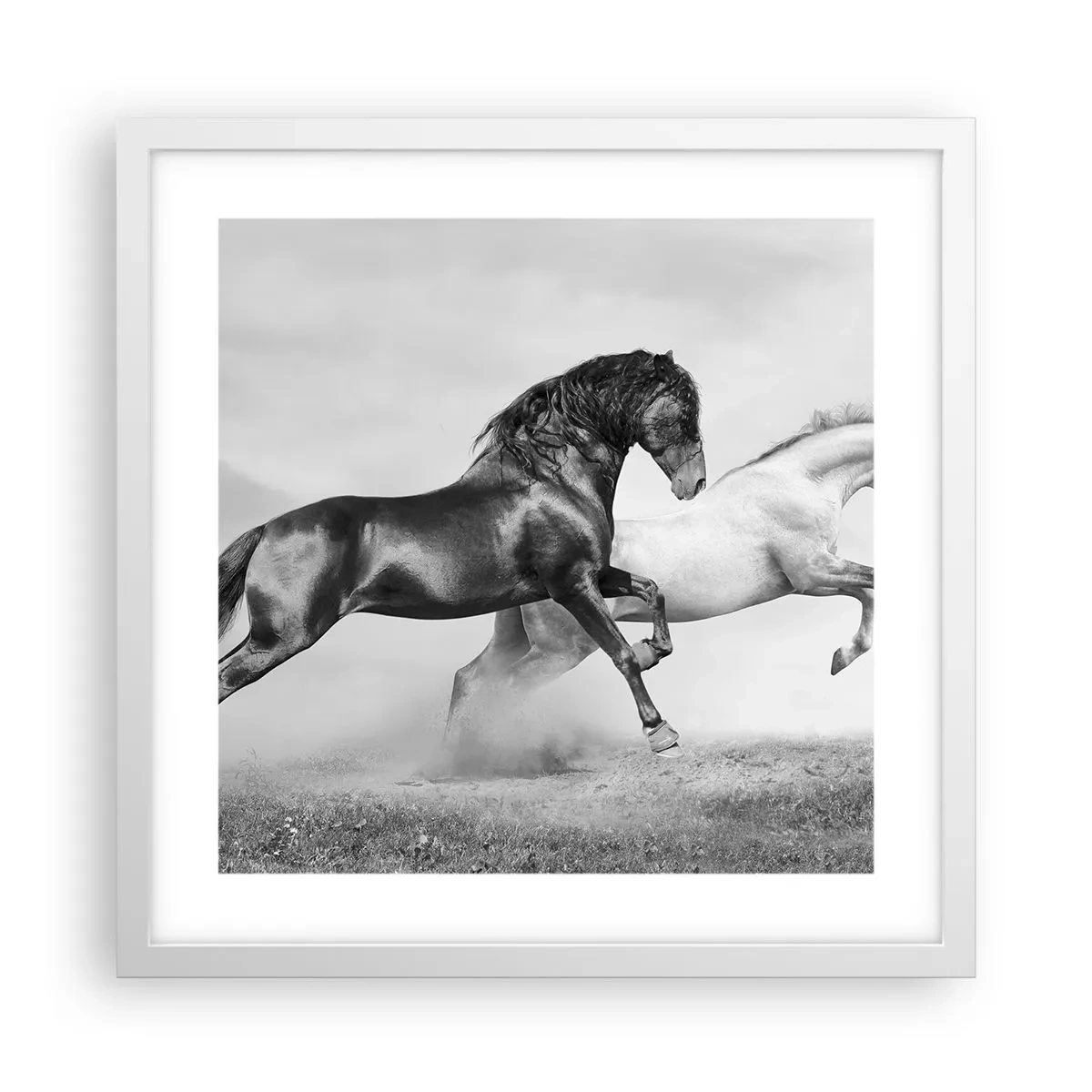 Poster în ramă albă - Îngeri și demoni - 40x40 cm