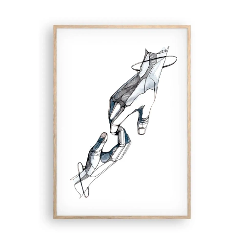 Poster în ramă de stejar deschis - Gest frumos - 70x100 cm