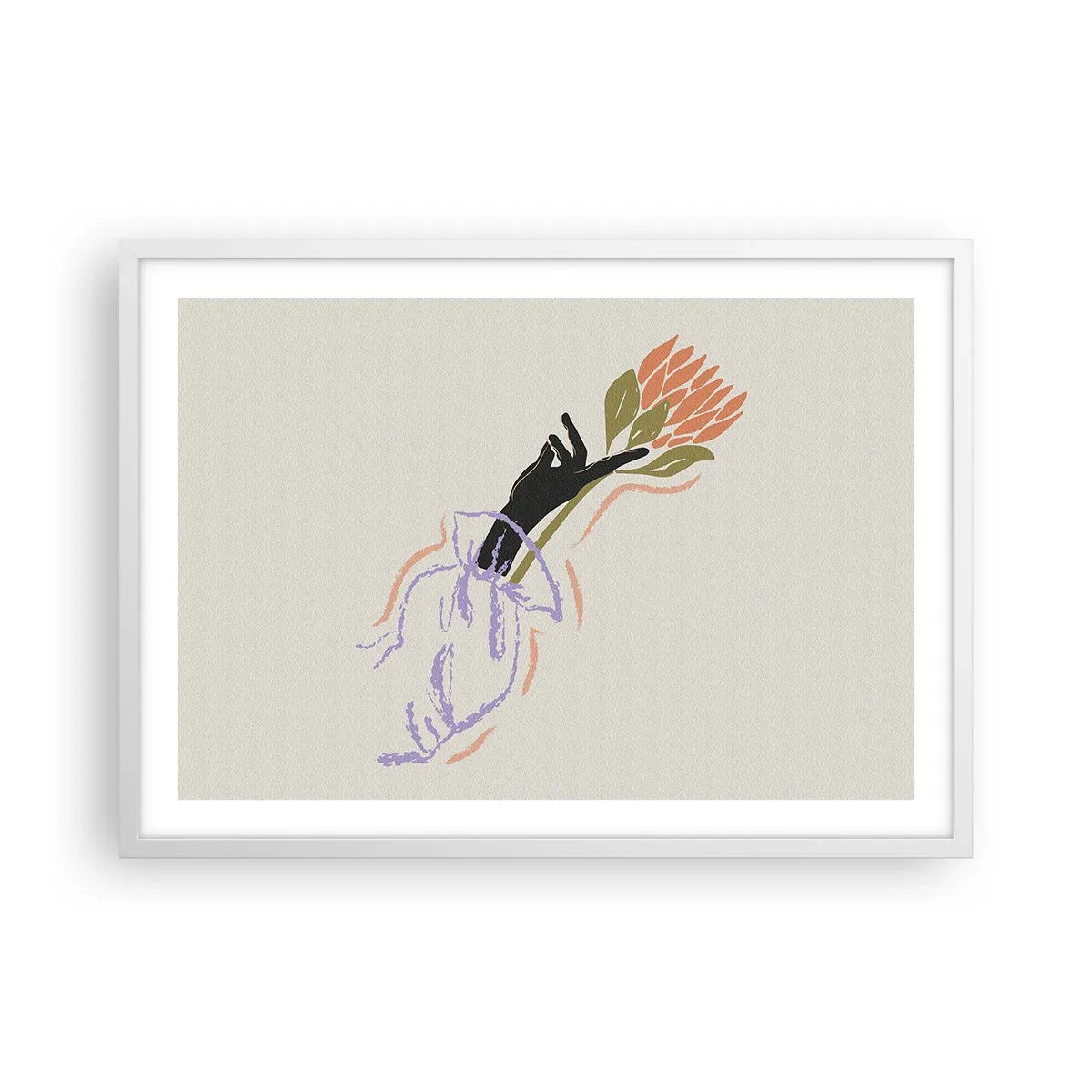 Poster în ramă albă - Atingere surorială - 70x50 cm