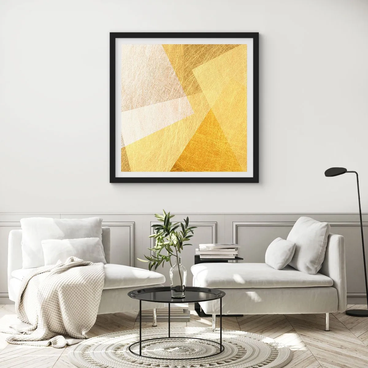 Poster în ramă neagră - Vremea de geometrie - 30x30 cm