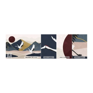 Mostră de Tapet Standard Eco - Și ziua a zburat din nou - Abstracția, Macarale, Munţi - 100x30 cm