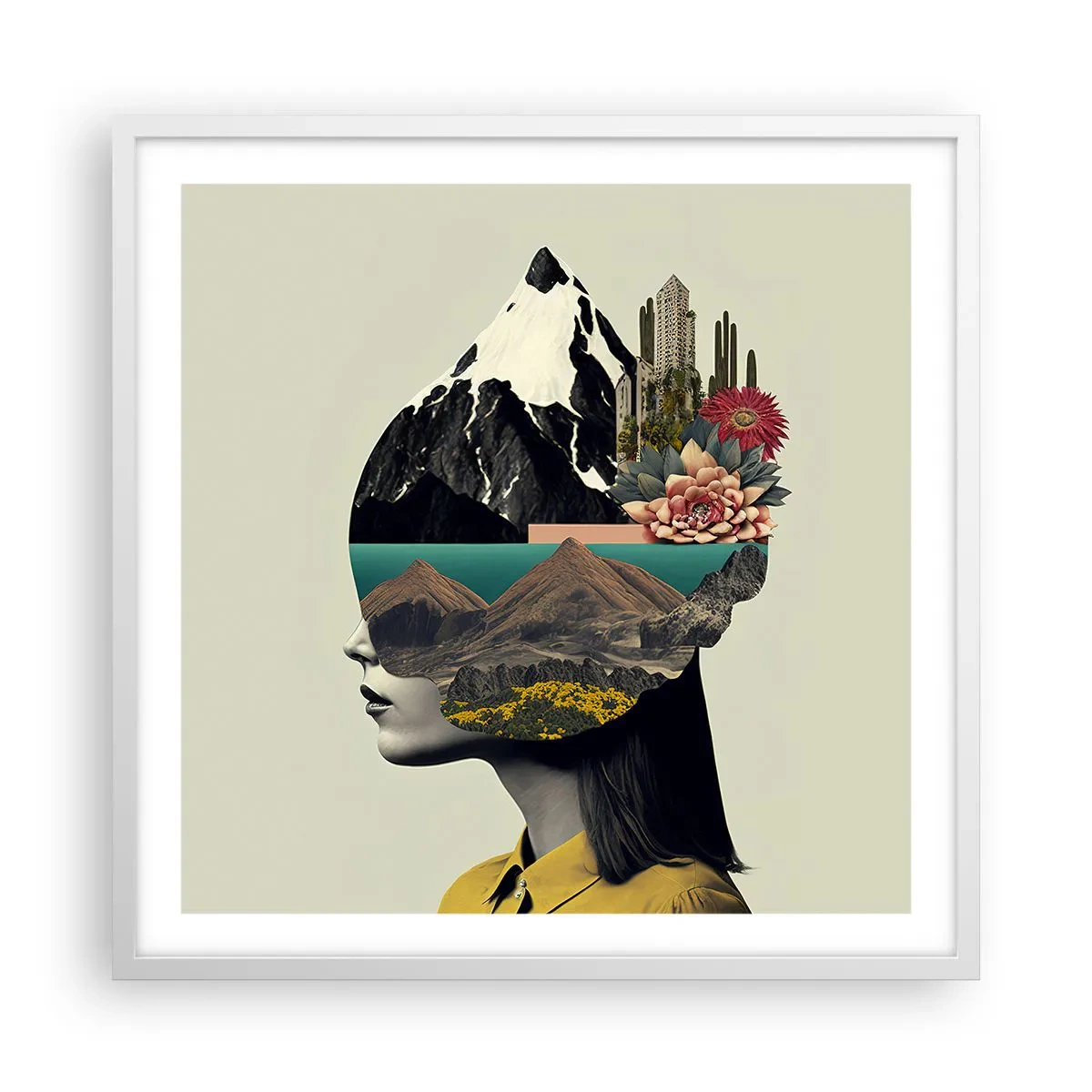 Poster în ramă albă - Femeia - întotdeauna un mister - 60x60 cm