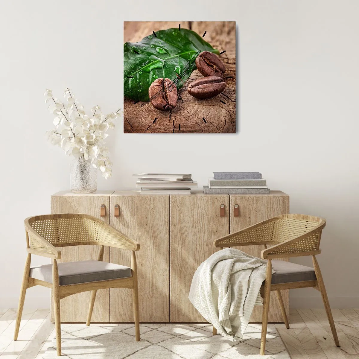 Ceas de perete - Ceas pe sticlă - Cea mai adevărată și închisă la culoare - 40x40 cm