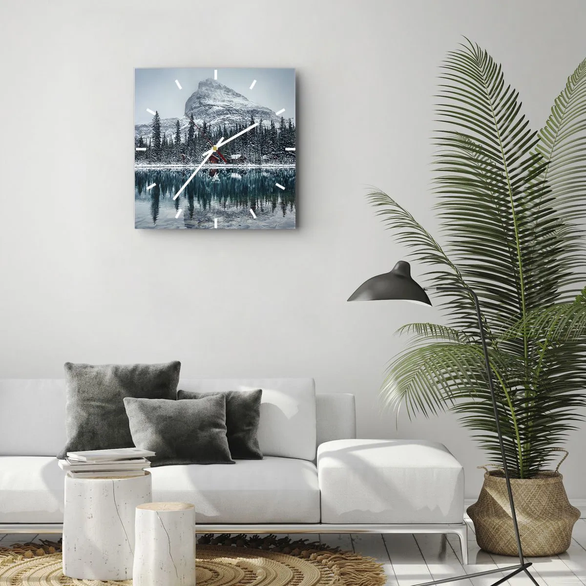 Ceas de perete - Ceas pe sticlă - Refugiu canadian - 30x30 cm