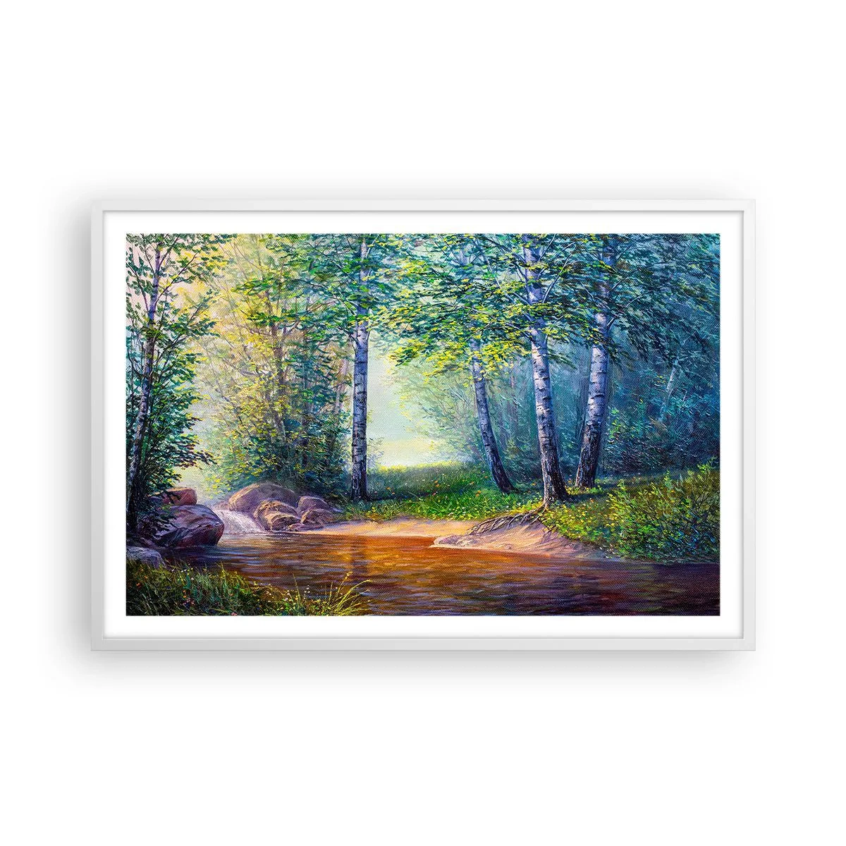 Poster în ramă albă - Cadru idilic - 91x61 cm