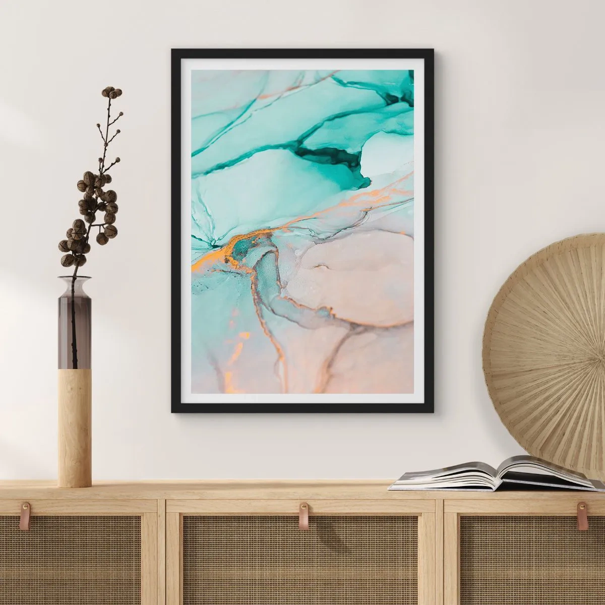 Poster în ramă neagră - Dansul formelor și al culorilor - 61x91 cm
