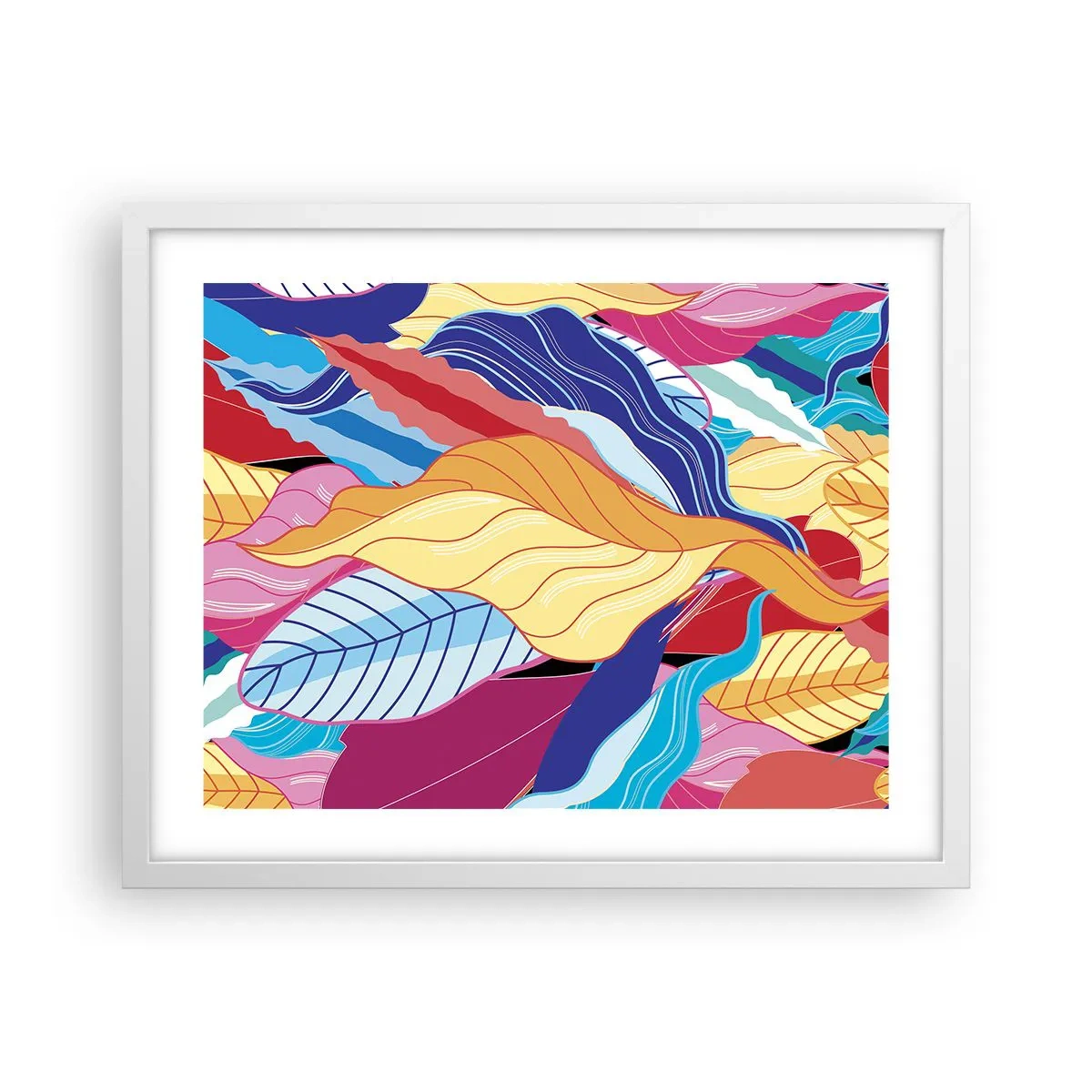 Poster în ramă albă - O dezordine colorată - 50x40 cm