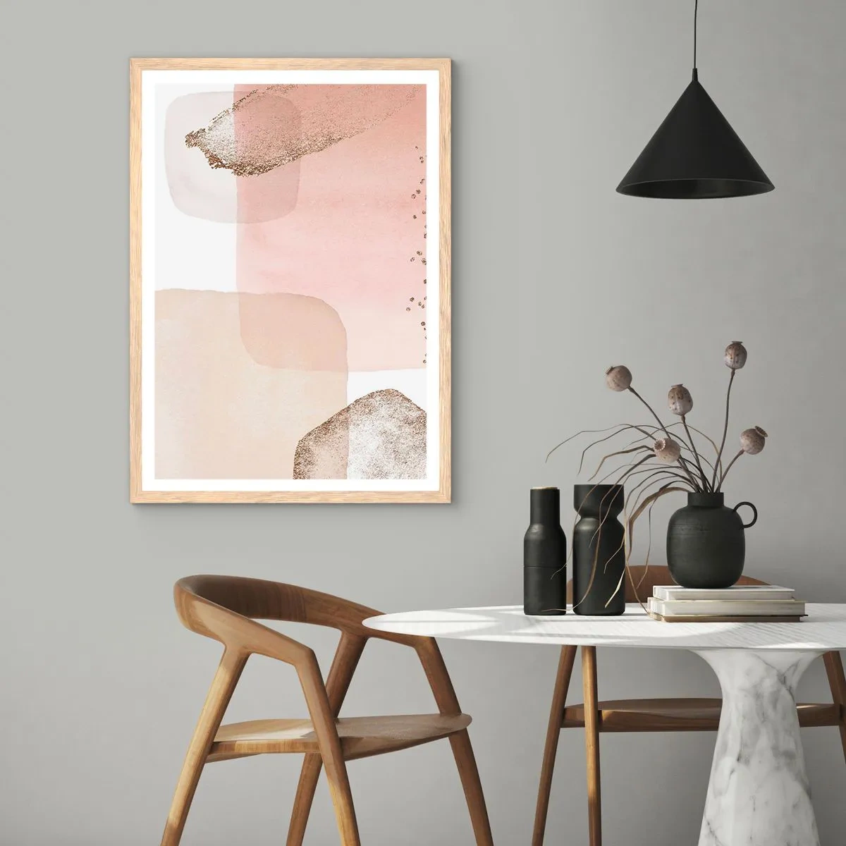 Poster în ramă de stejar deschis - O privire prin culoare - 30x40 cm