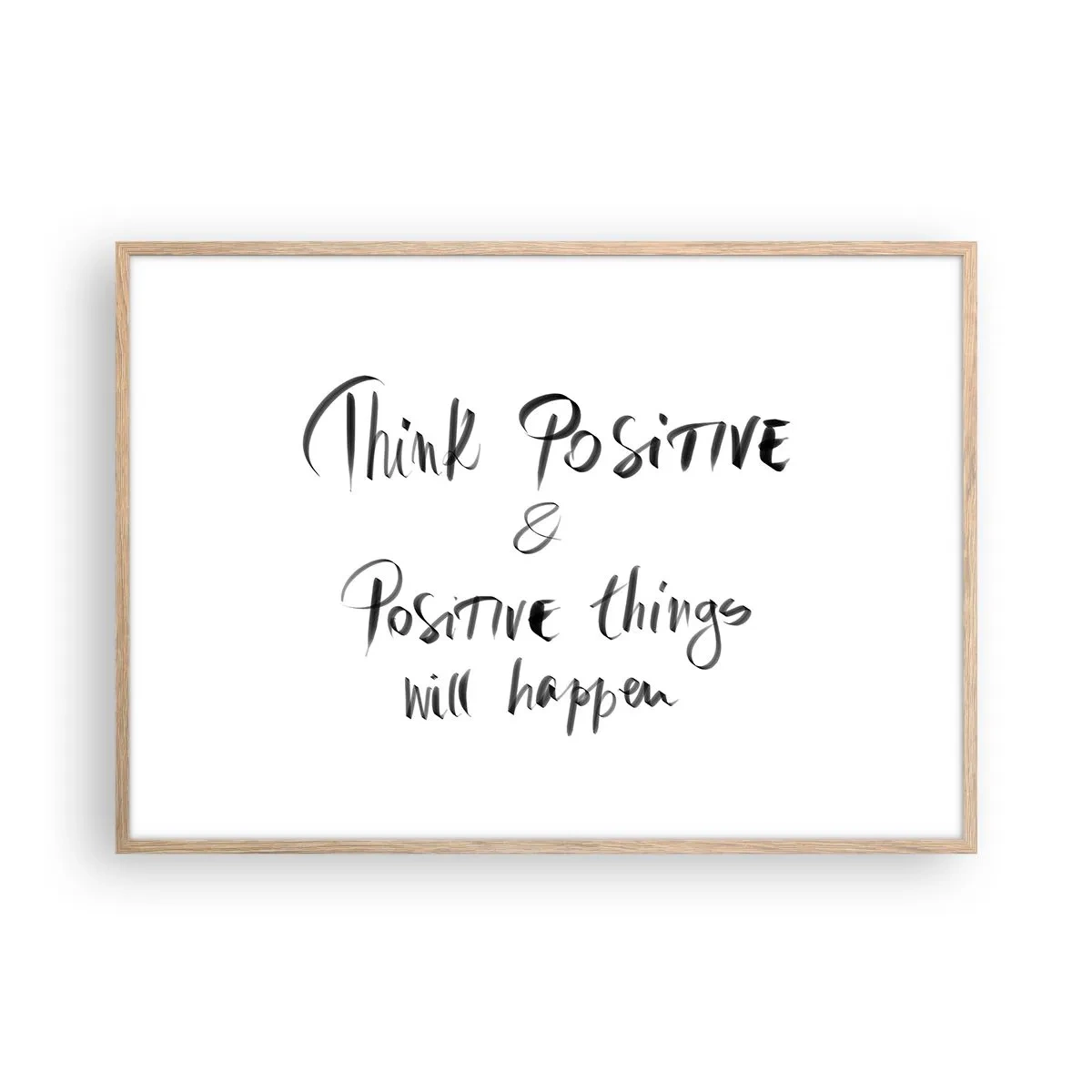 Poster în ramă de stejar deschis - Cum să trăim bine? - 100x70 cm