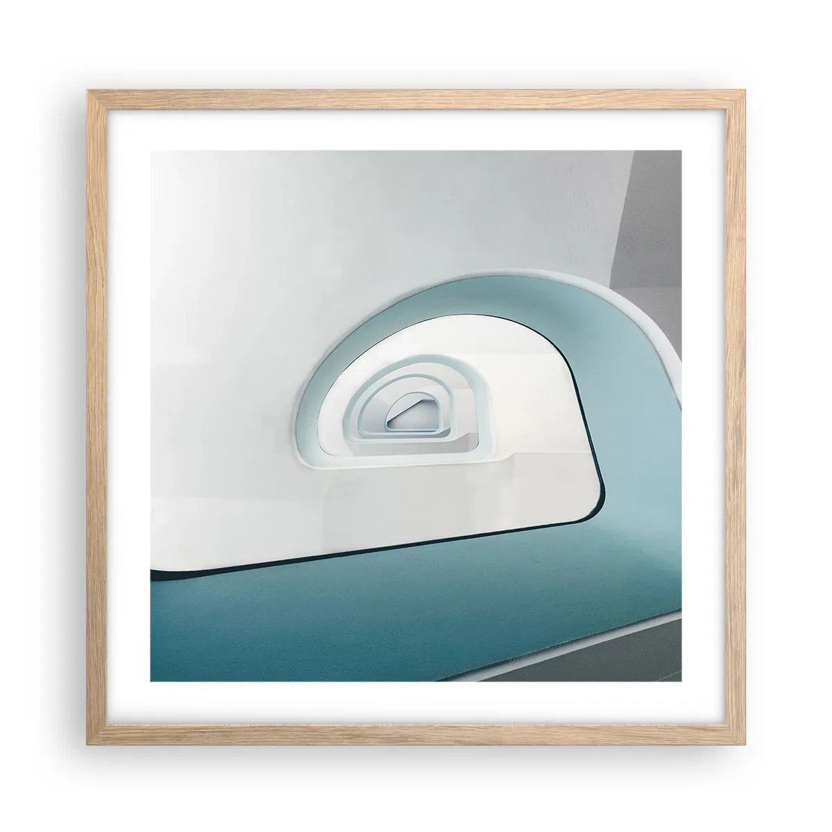 Poster în ramă de stejar deschis - Până la fundul albastrului - 50x50 cm