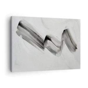 Tablou pe pânză Canvas - tușă de pensulă abstractă alb-negru pe un fundal deschis - 70x50cm - Doar pentru distracție - Decorațiune modernă pentru perete pentru living și dormitor ARTTOR