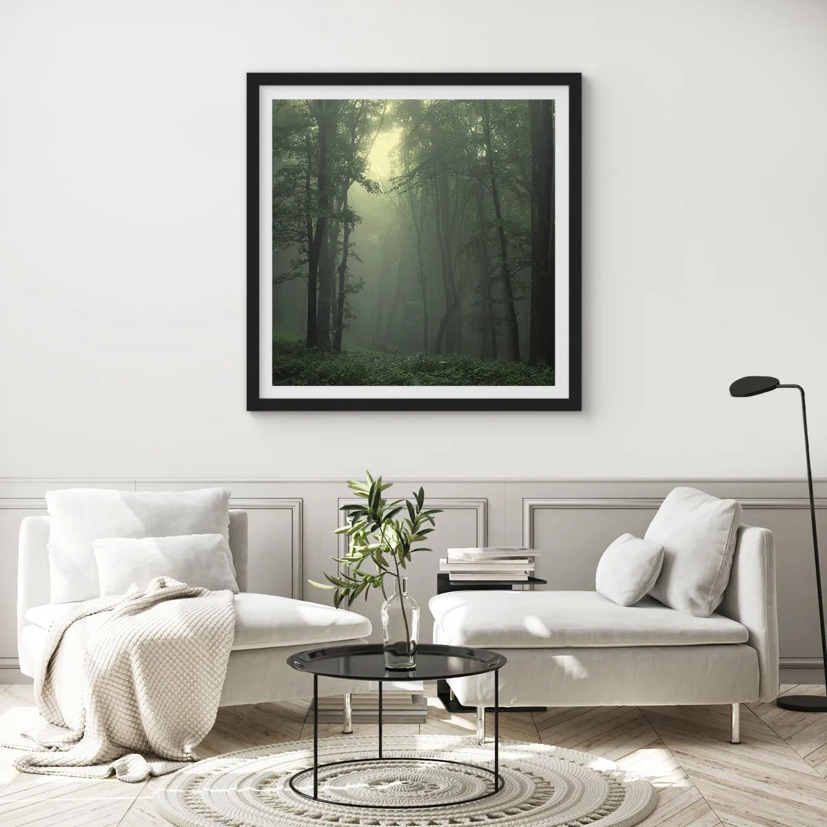 Poster în ramă neagră - Înainte să se trezească - 30x30 cm