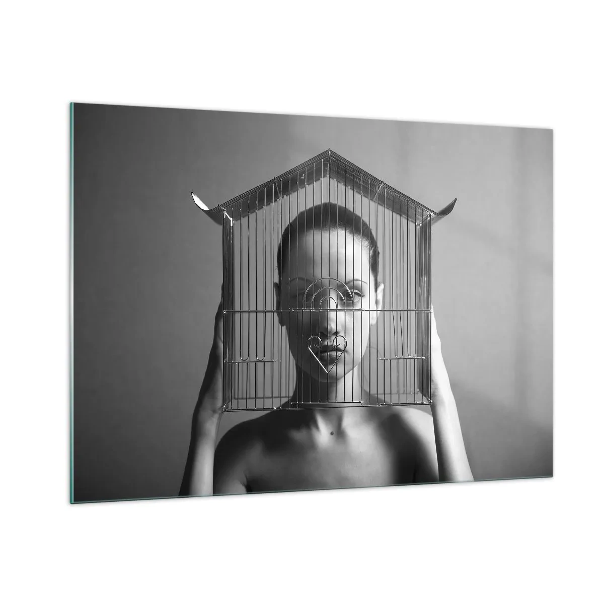 Tablou pe sticlă - Un portret oarecum suprarealist - 100x70 cm