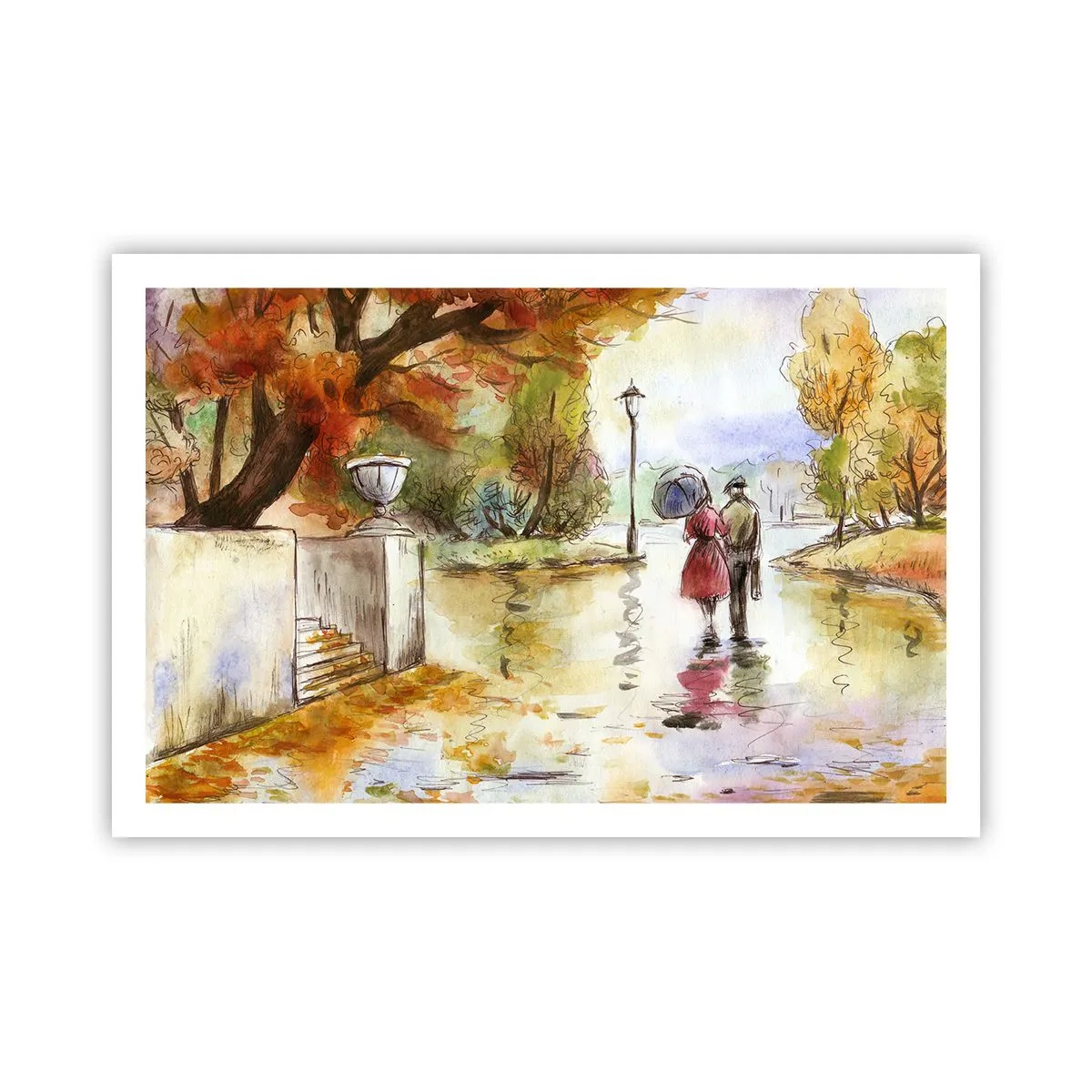 Poster - Toamnă romantică în parc - 91x61 cm