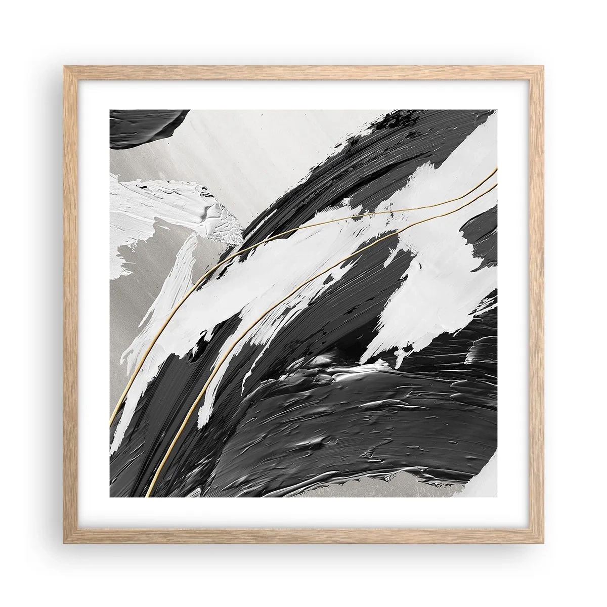 Poster în ramă de stejar deschis - Abstracție cu fler - 50x50 cm