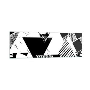 Tablou pe sticlă - Ploaie de triunghiuri - 160x50 cm