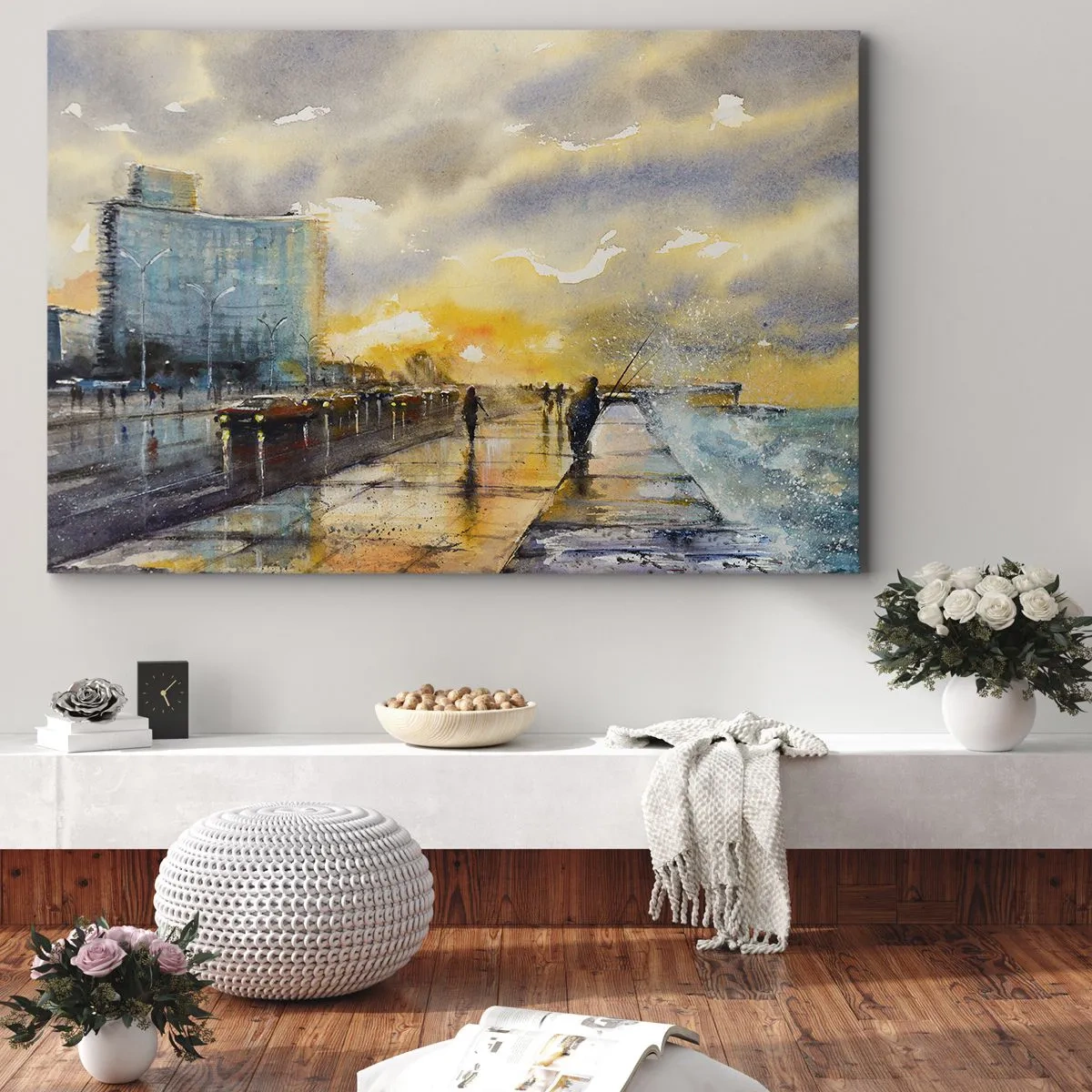 Tablou pe pânză - Viața pe țărm - 120x80 cm