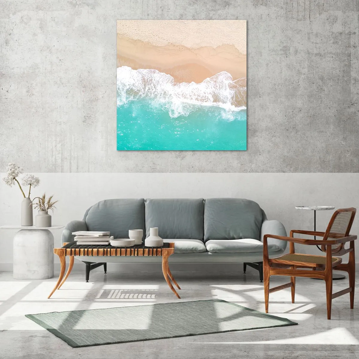 Tablou pe sticlă - Atingere mângâietoare - 70x70 cm