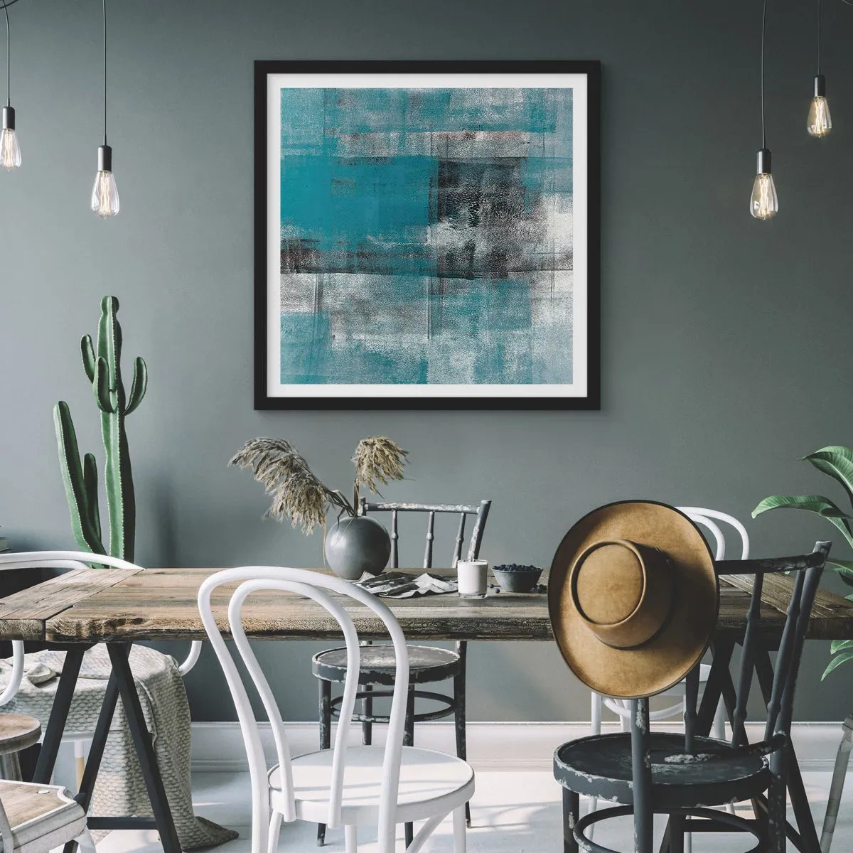 Poster în ramă neagră - Apă și aer - 50x50 cm