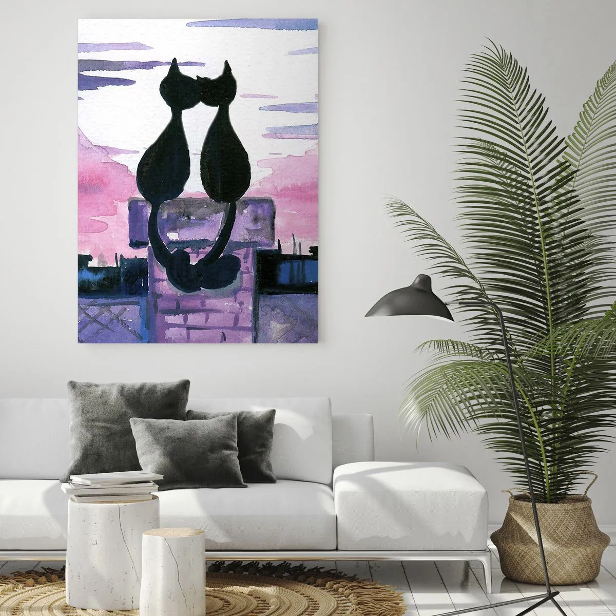 Tablou pe sticlă - Rendez-vous sub lună - 50x70 cm