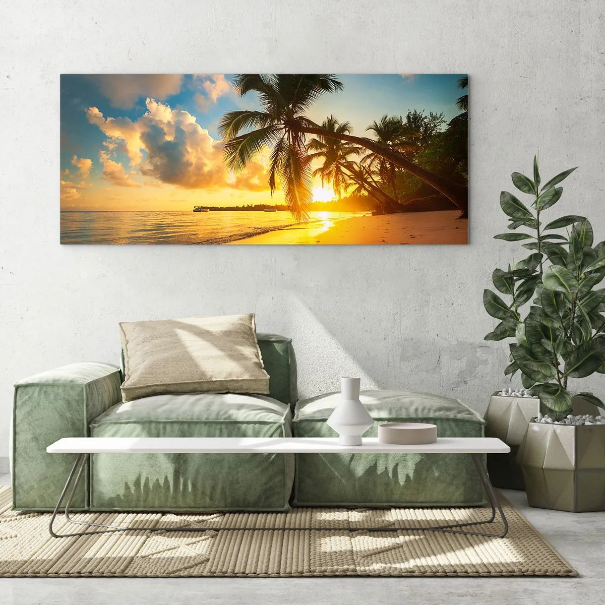 Tablou pe sticlă - Visul din Caraibe - 120x50 cm
