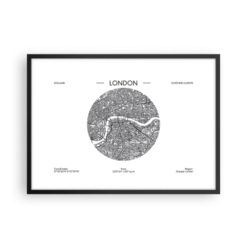Poster în ramă neagră - Anatomia Londrei - 70x50 cm