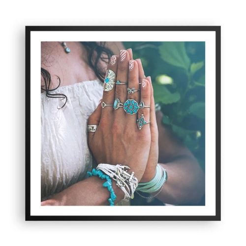 Poster în ramă neagră - Bine ați venit în centrul ființei - 60x60 cm